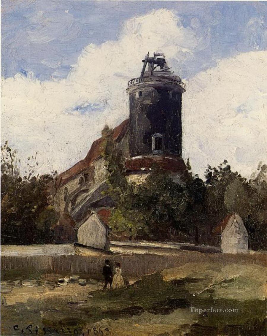 the telegraph tower at montmartre 1863 Camille Pissarro Oil Paintings